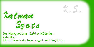 kalman szots business card
