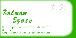 kalman szots business card